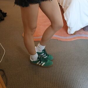 Adidas Gazelle Green and White Women's Sneakers